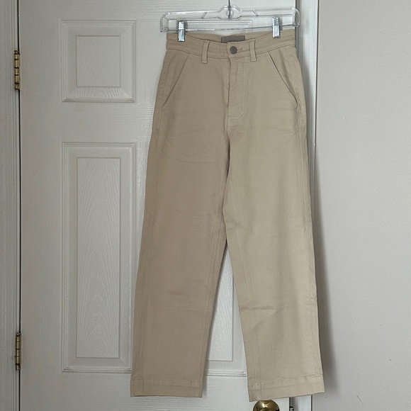 Everlane Denim - Everlane Jeans Cream The Straight Leg Crop Size 00 New without tags